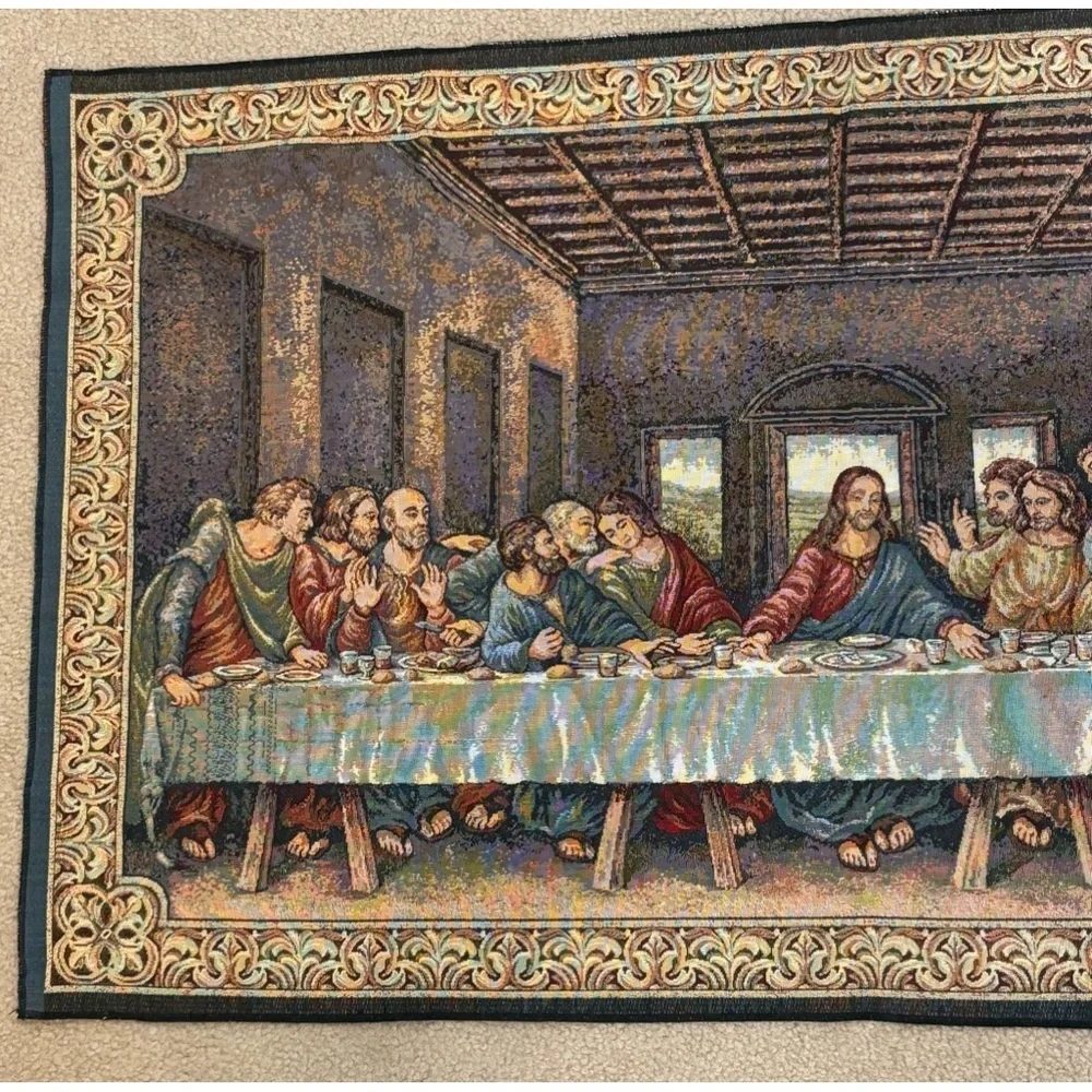 The Last Supper Wall Hanging Italian Tapestry Cenacolo Di Leonardo Made in Italy